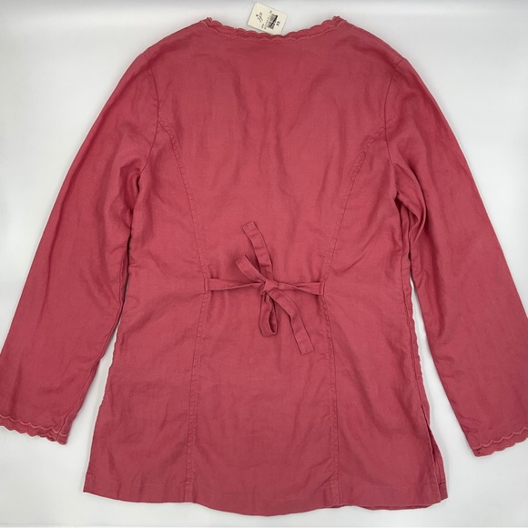 J. Jill NWT Aster Pink Linen Coastal Coatigan Jacket Duster Cardigan Lightweight - Picture 6 of 16